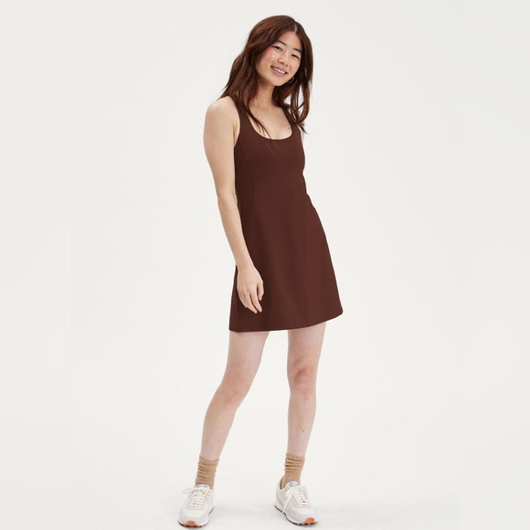 girlfriend collective Dresses & Skirts - Girlfriend Collective | Paloma Racerback Dress in Earth (Brown) Size Small